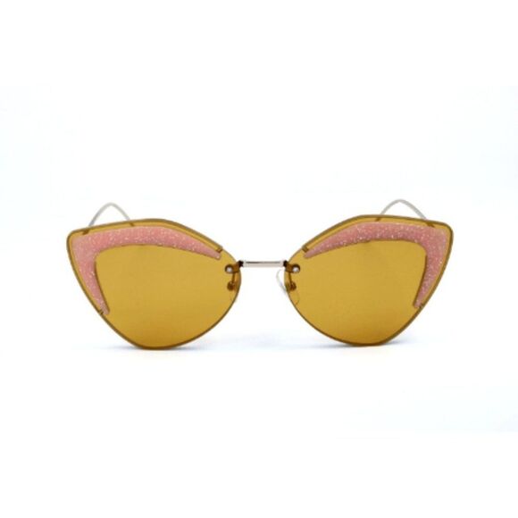 Fendi Yellow Gold Ff0355/S Emp Geometric Women Glass Sunglasses - Picture 3 of 4